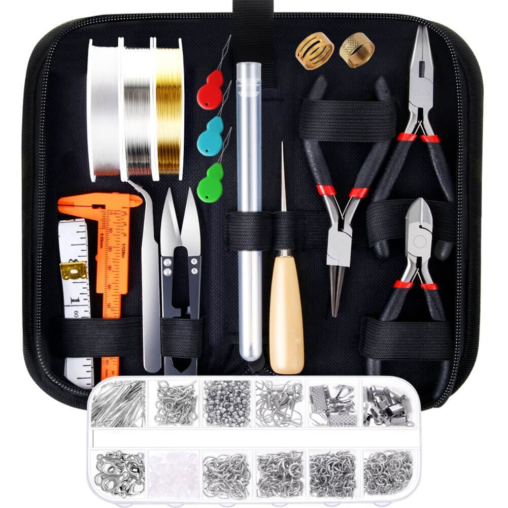 Jewelry Making Supplies Kit with Tools, Wires, Findings for Jewelry Repair and Beading