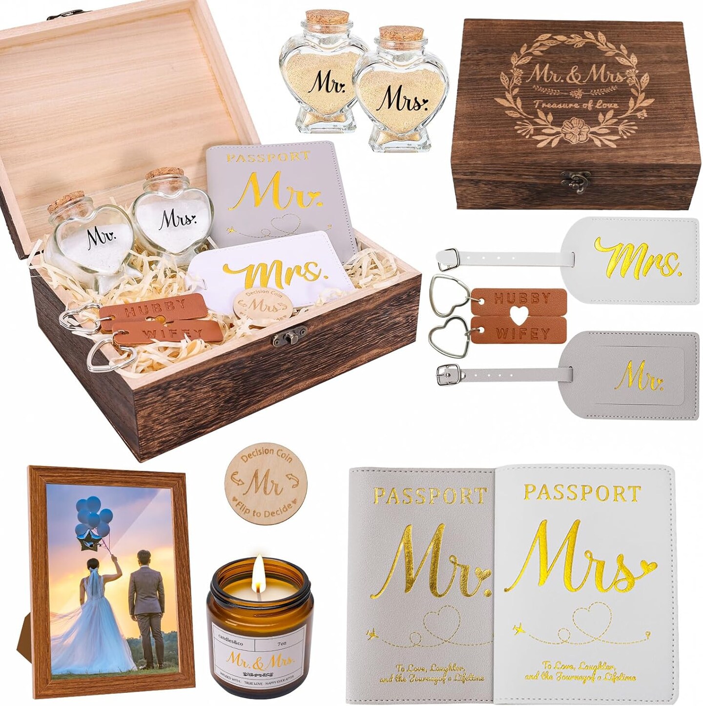 Wedding Gifts for Bride and Groom, Engagement Gifts for Couples, Mr and Mrs Anniversary Honeymoon Holiday Travel
