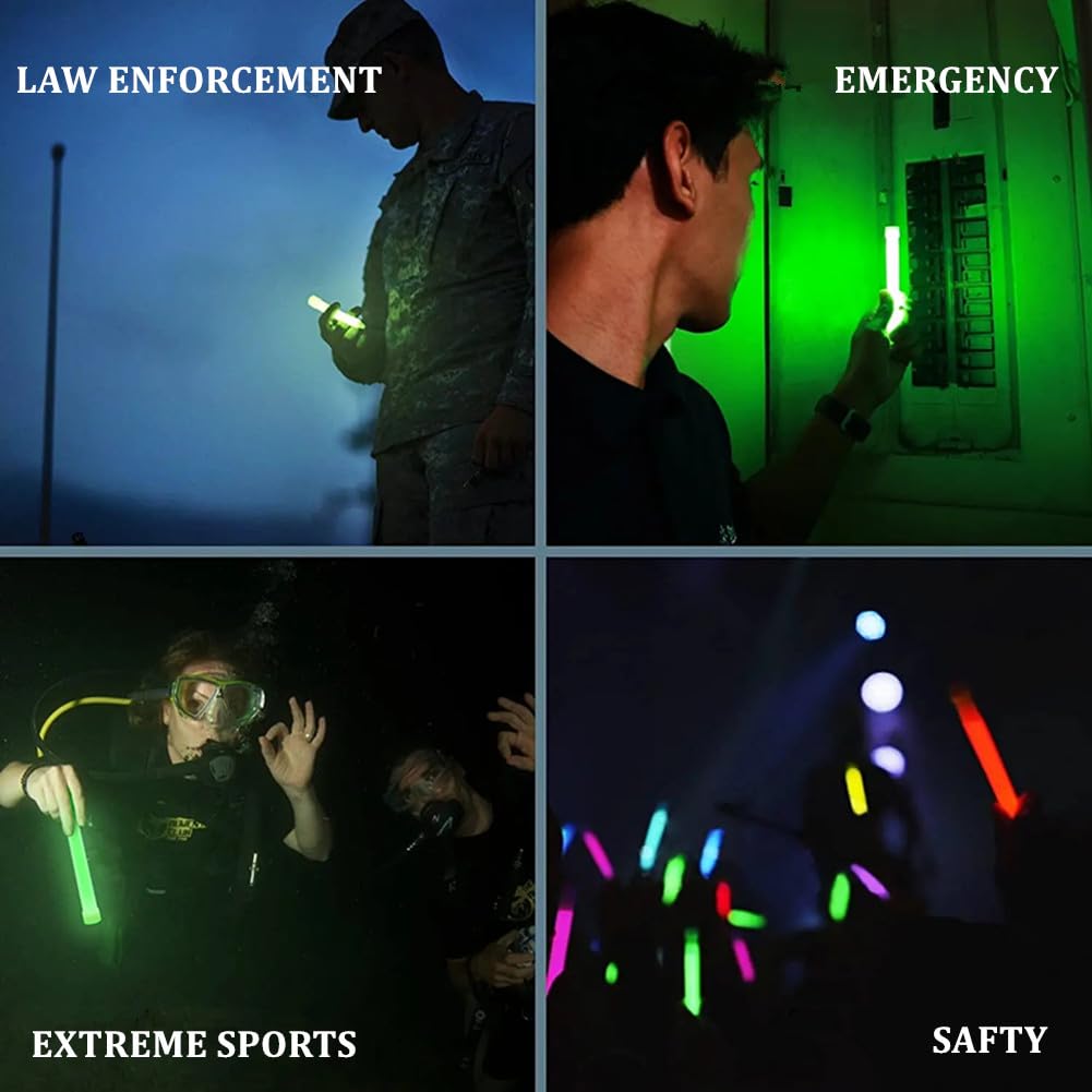 Glow Fever Emergency Safety Military Grade Glowsticks; 10PCS, 6&#x22; Ultra Bright Glow Sticks with 8 Hours Duration. Great for Hiking, Party, Camping, Blackouts, Hurricane and Survival Kits (Blue)