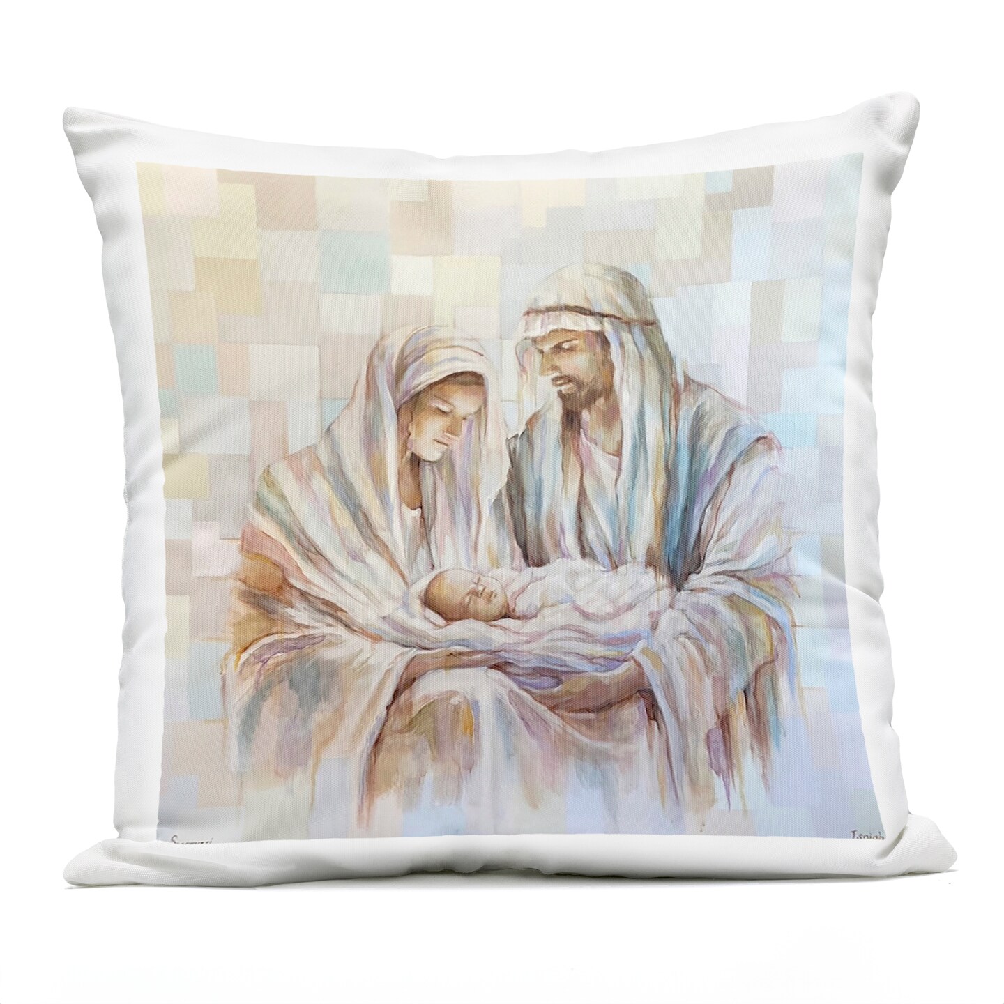 Stupell Industries The First Christmas Nativity Outdoor Printed Pillow, design by Linda Sperruzzi, 18 x 7 x 18