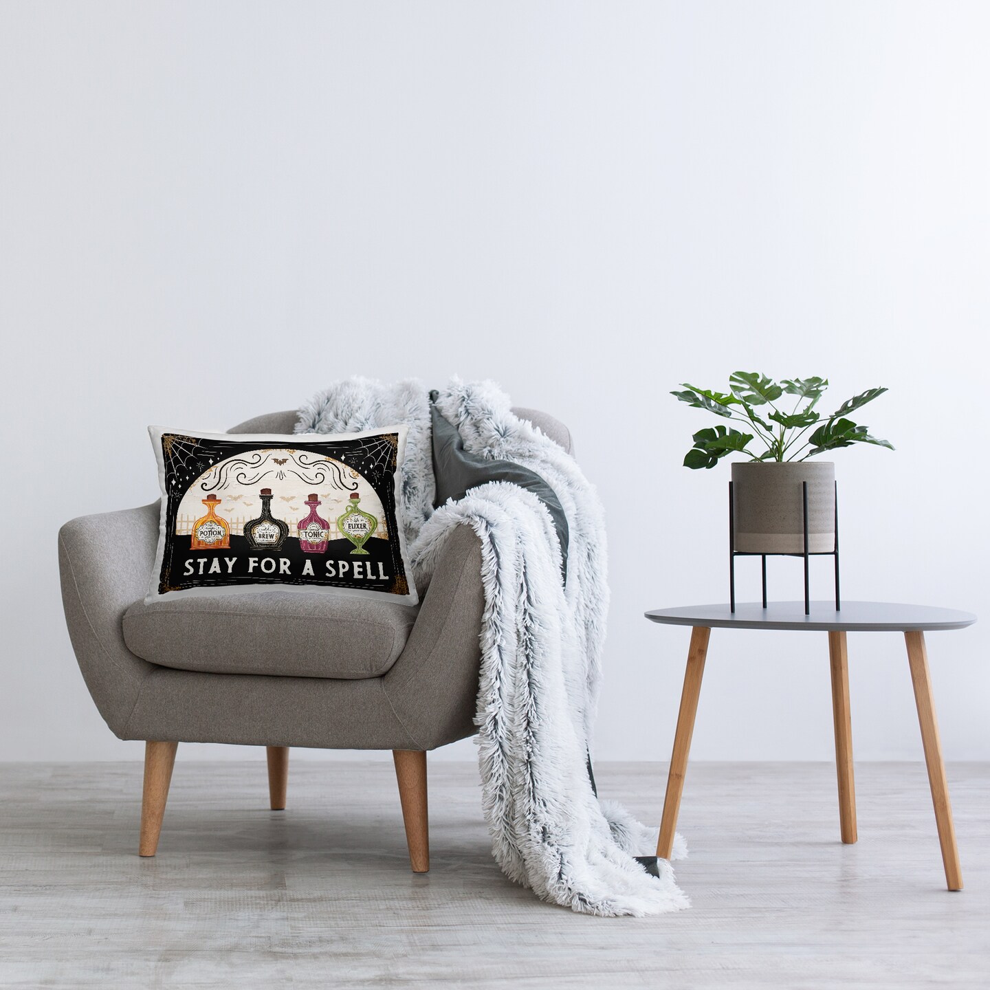 Stupell Industries Stay For A Spell Decorative Printed Throw Pillow, design by Jennifer Pugh, 14 x 7 x 20