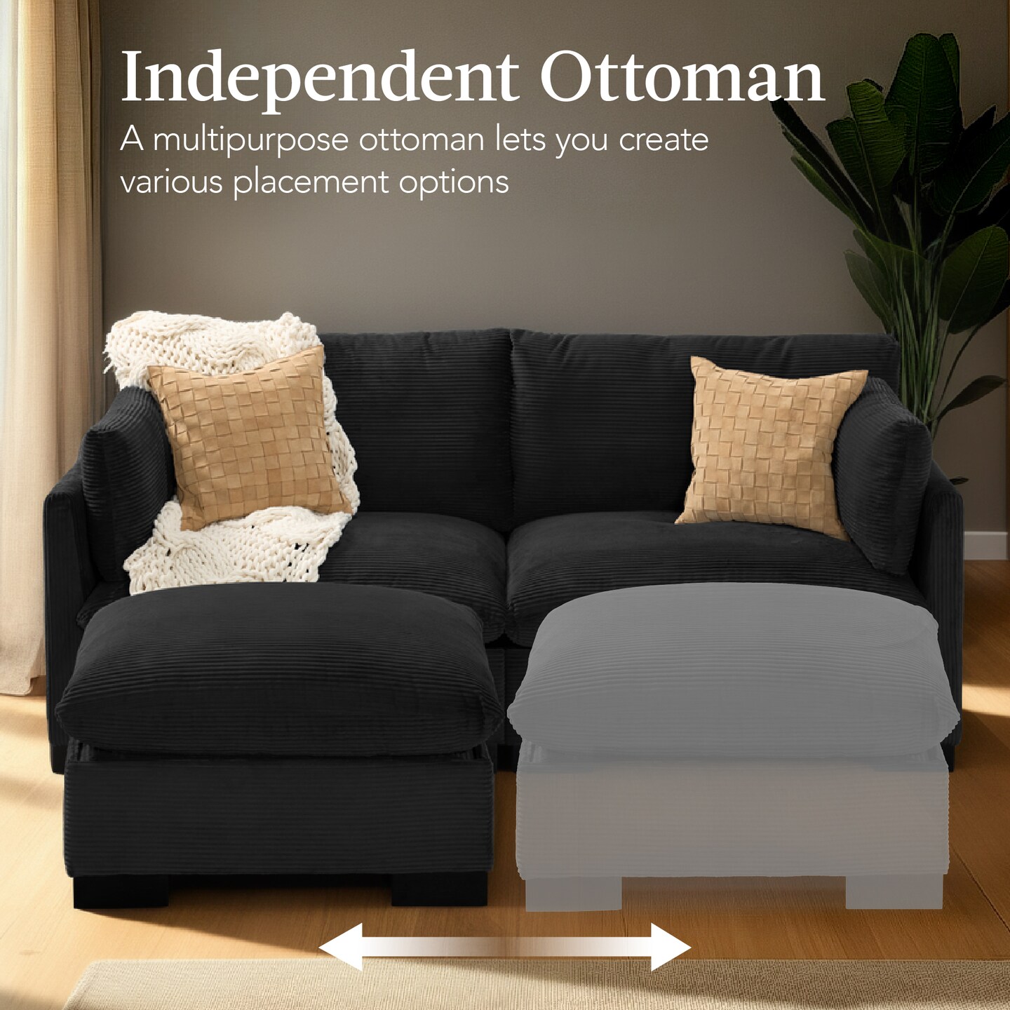 Best Choice Products 82in Modular Sectional Pillowtop Sofa w/ Ottoman & Storage