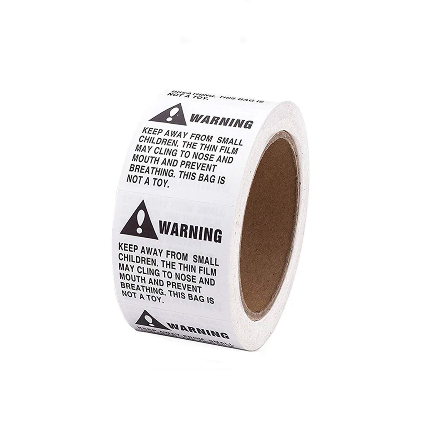 2 Rolls Suffocation Warning Stickers 2x2 Inch Safety Labels for Plastic Bags & Shipping