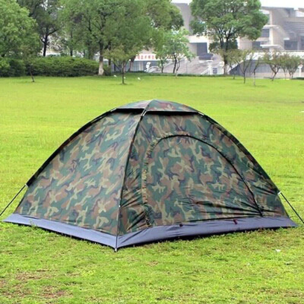 2Person Camping Tent Camouflage Patterns Backpacking with Carry Bag