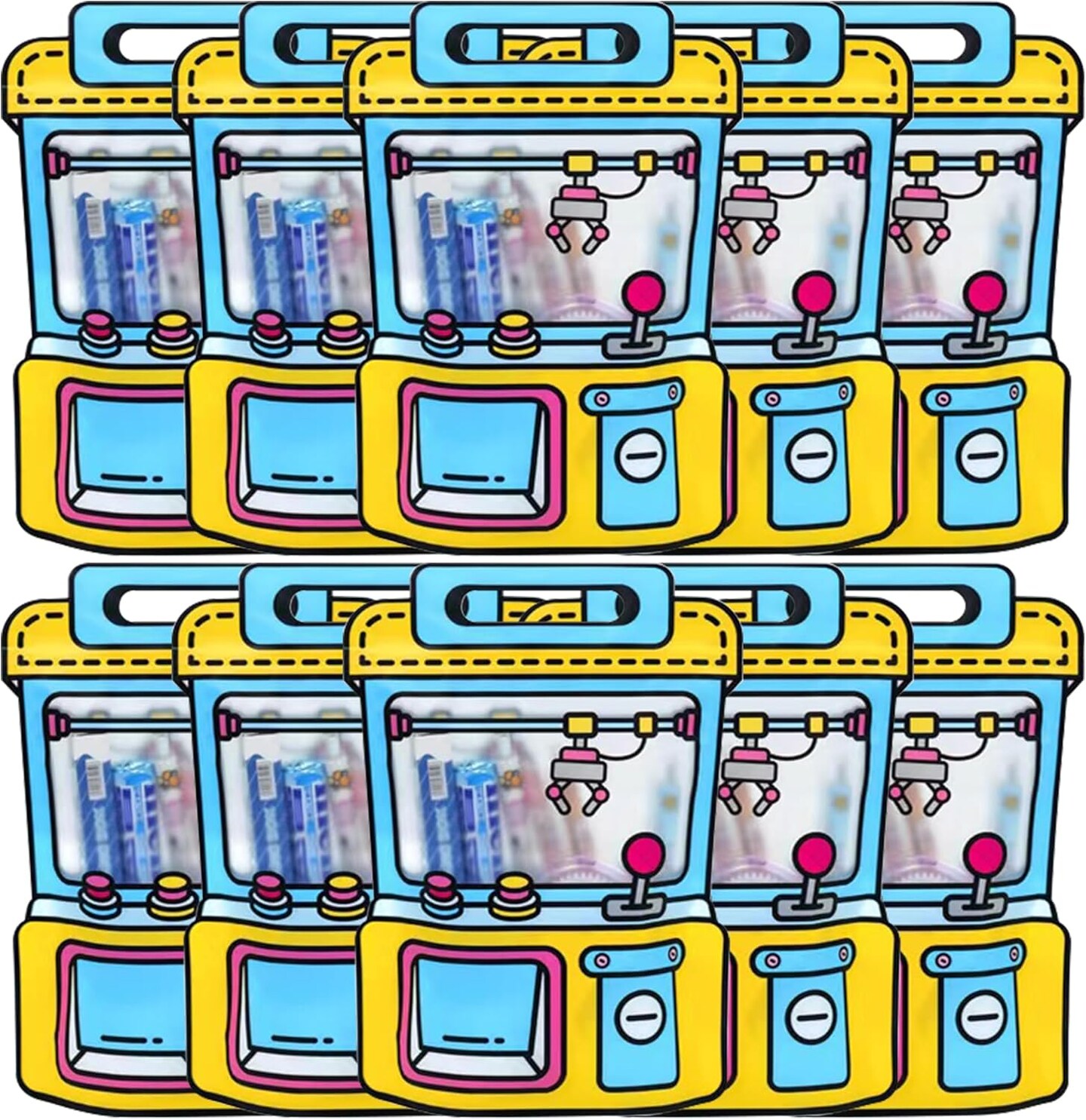 30 PCS Blue Party Favor Bags for Kids, Children with Stand-up Bottom, Grip Seal Bulk Gift Bag for Birthdays, Back to School, Classroom