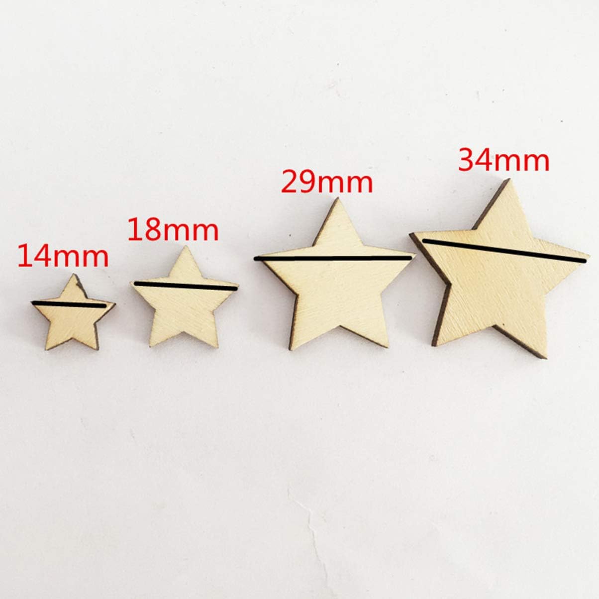 200pcs Wooden Stars Unfinished Wood Star Pieces Mini Unfinished Wood Craft Star Craft Wood for Making Wedding Crafts