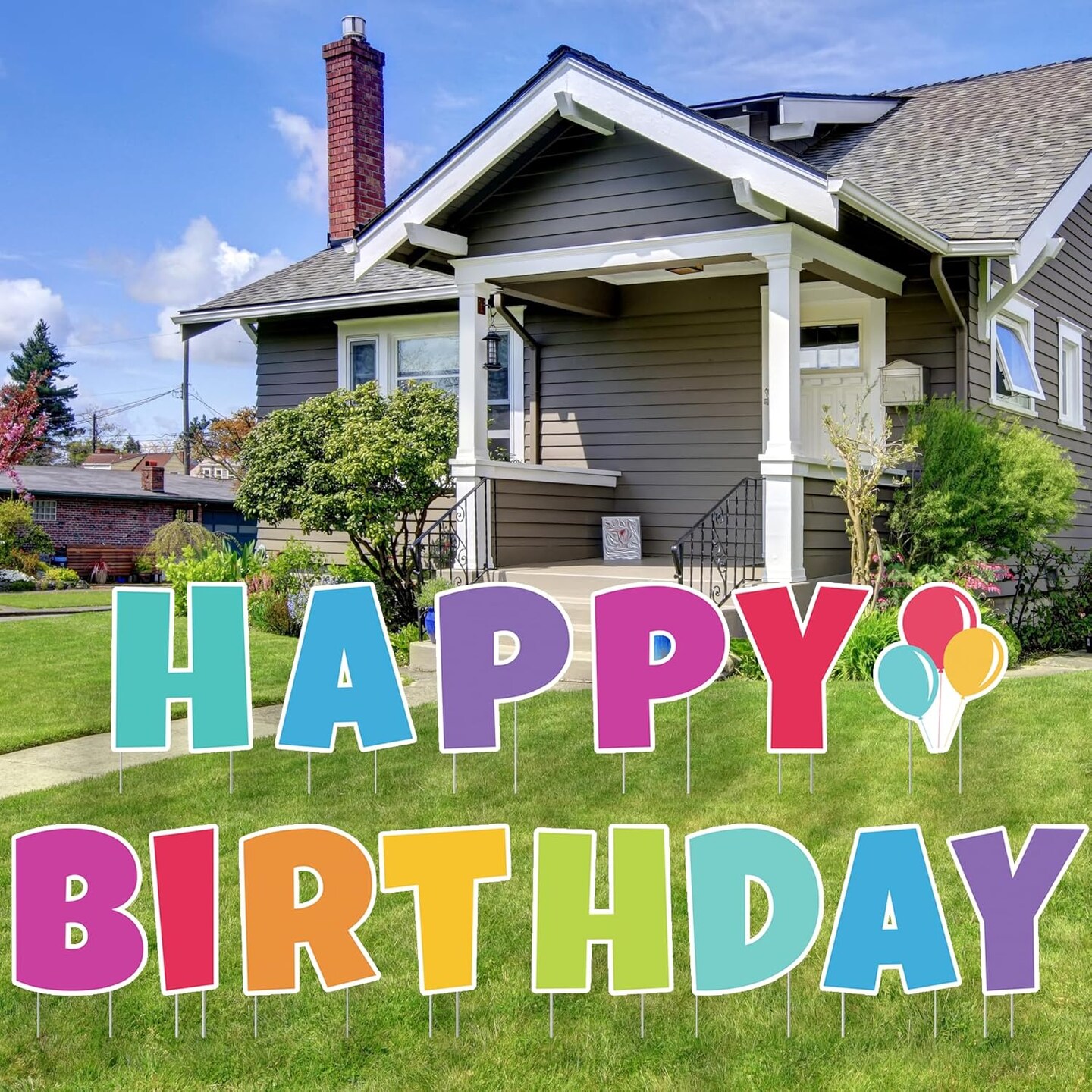 14 Pcs Happy Birthday Yard Sign - Happy Birthday Yard Sign with Stakes - Waterproof Happy Birthday Sign for Birthday Decorations - Birthday Yard Signs for Outdoor Lawn Yard Birthday Party Decorations