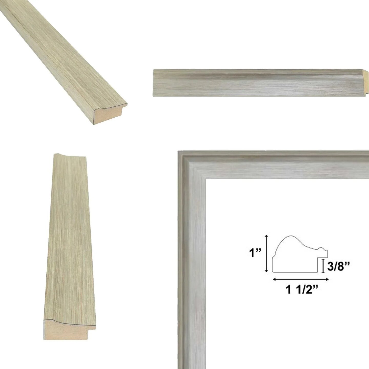 Silver Brushed Modern Slight Scoop Picture Frame 18x18 frame