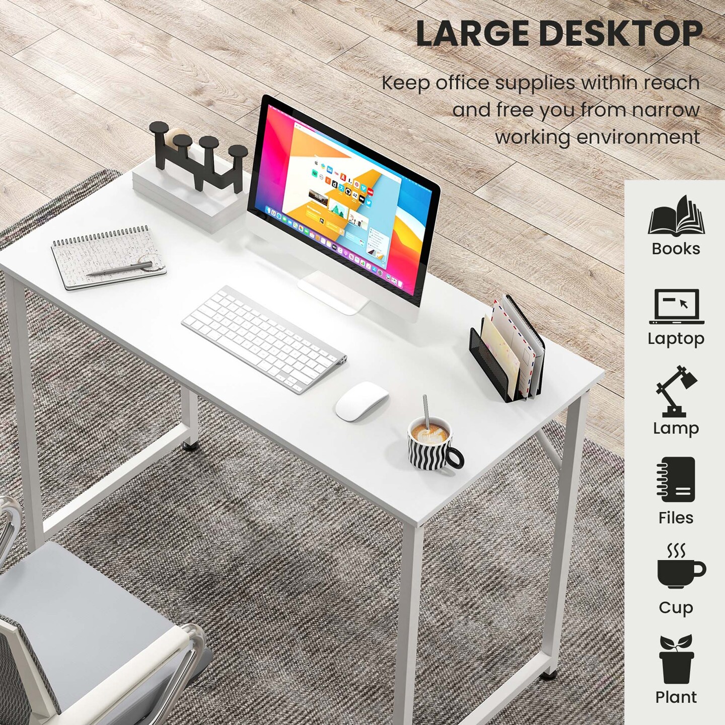 Costway Computer Desk Writing Workstation Study Laptop Table Home Office