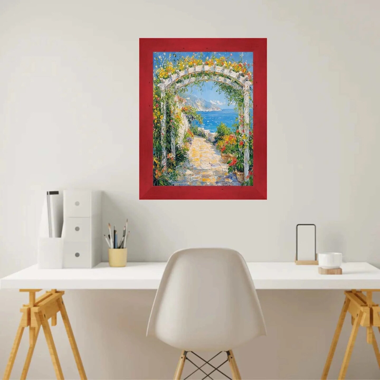 Red Burl Wood Flat Picture Frame 11x16 frame