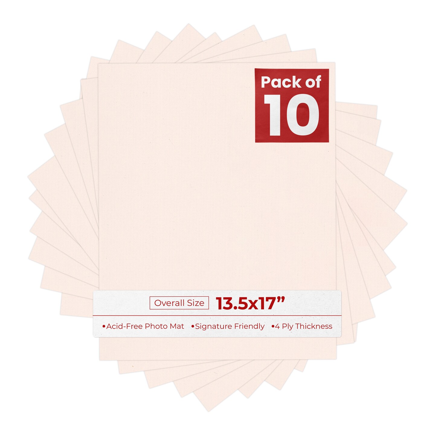 Oyster Bay Beige 13.5x17 Uncut Mat Board - Blank Sheets, No Opening
