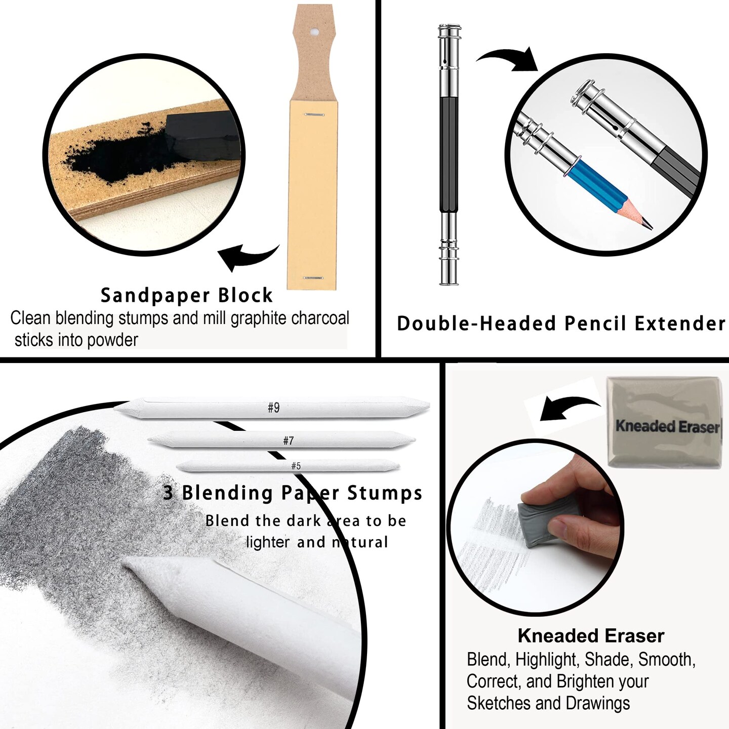 33 Pro Drawing Kit Sketching Pencils Set,Portable Zippered Travel Case-Charcoal Pencils, Sketch Pencils, Charcoal Stick,Sharpener,Eraser.Art Supplies for Artists Beginner Adults Teens