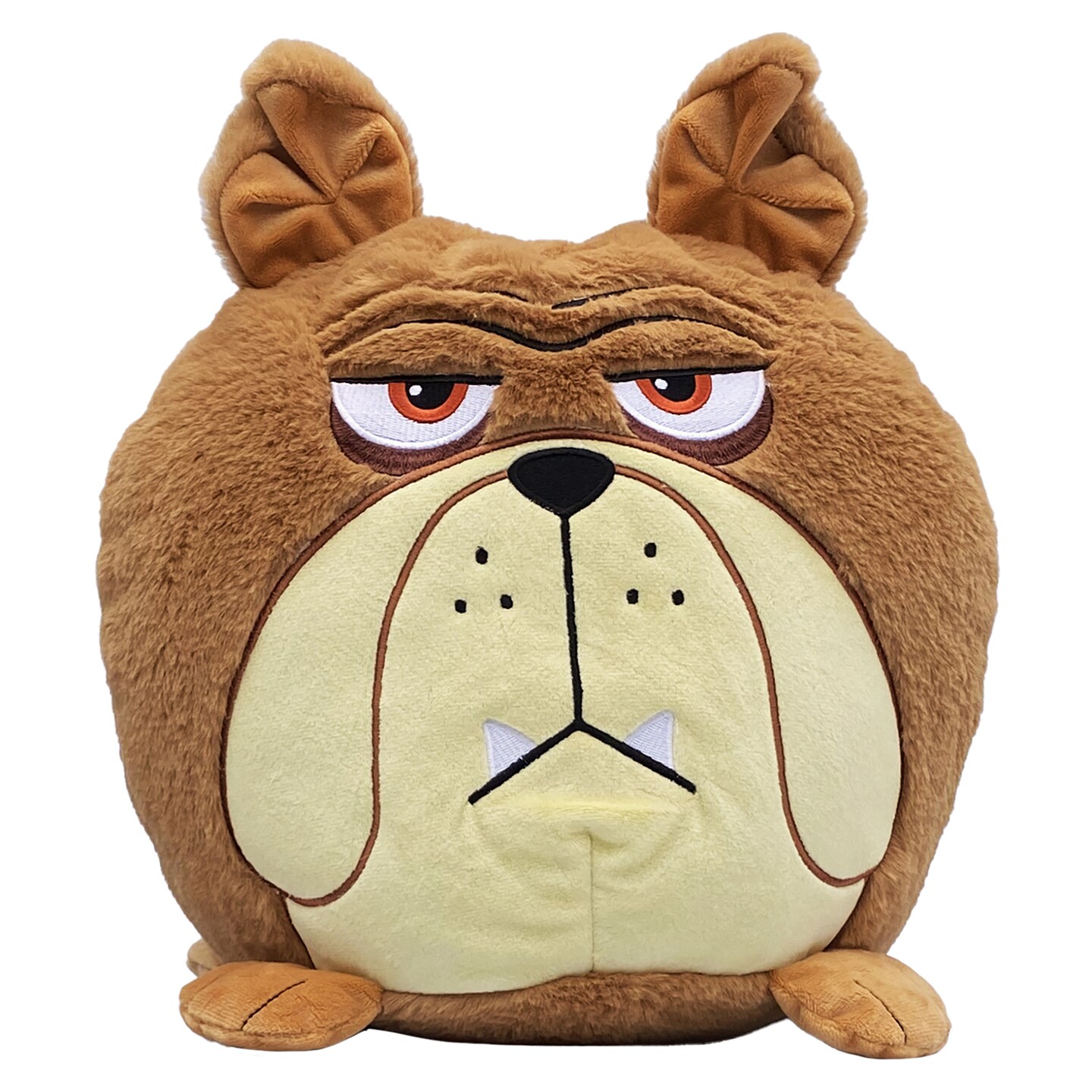 Hangry Petz: Charlie Bulldog - 12&#x22; Brown Animal Plush, Squeeze Tummy For Sounds, Hungry Angry Expression, Embroidered Face, Soft Round Companion, Kids