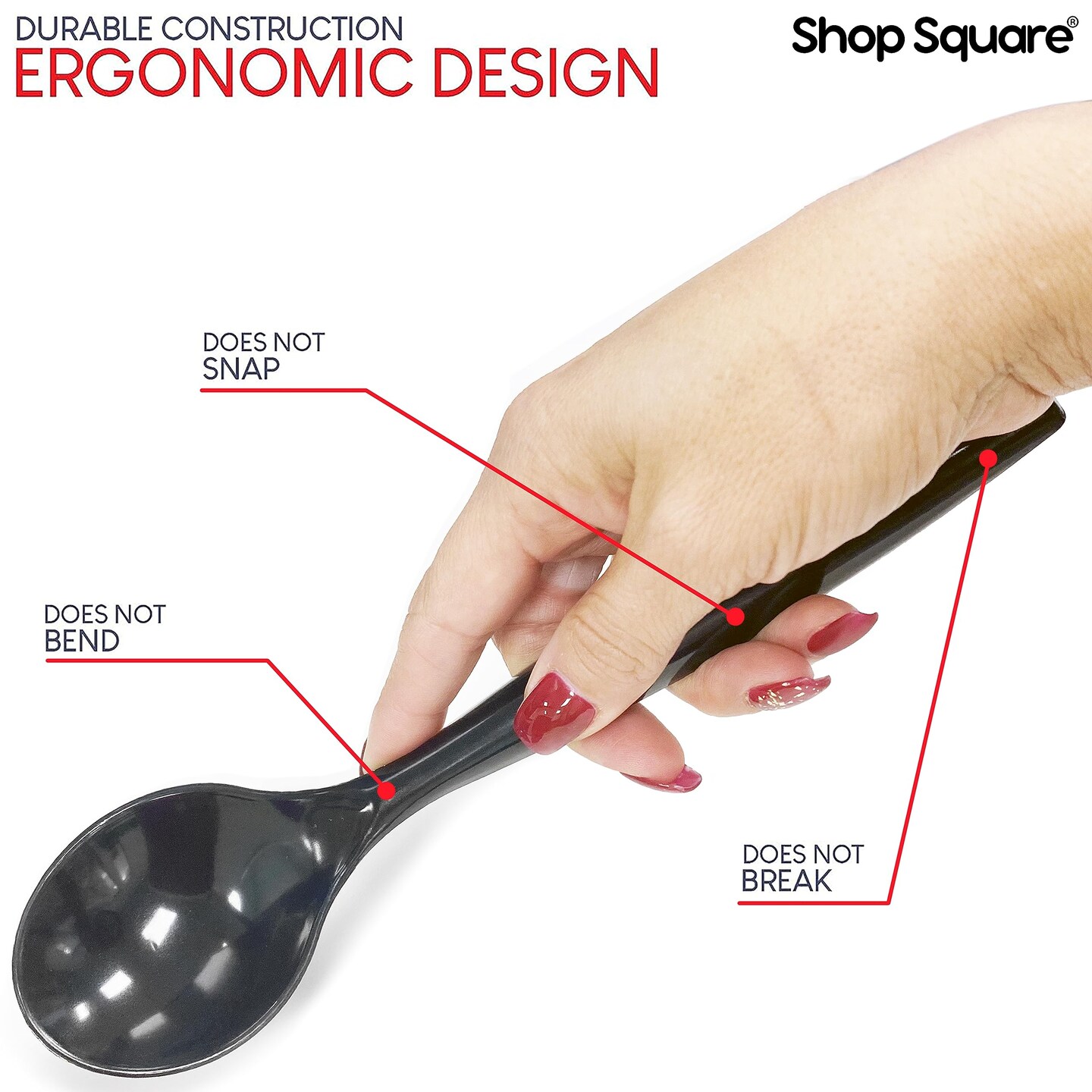 Disposable Plastic Serving Utensils - Set of 18 Black Plastic Utensils, 6 Each 6&#x22; Serving Tongs, 10&#x201D; Serving Spoons, 10&#x201D; Serving Forks, Buffet Serving Utensils, Party Utensils