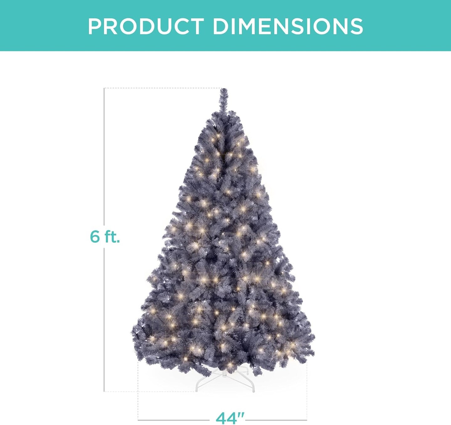 Artificial Christmas Tree Hinged Pine with 250 Lights, 1,000 Tips &#x26; Foldable Base Pre-Lit Outdoor Holiday Decor