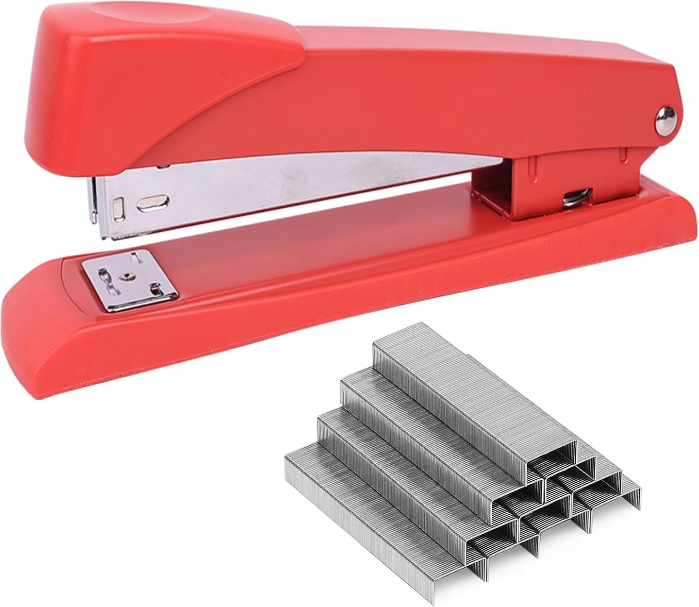 Red Stapler with 2000 Staples Full Desk Size (Pack of 6)