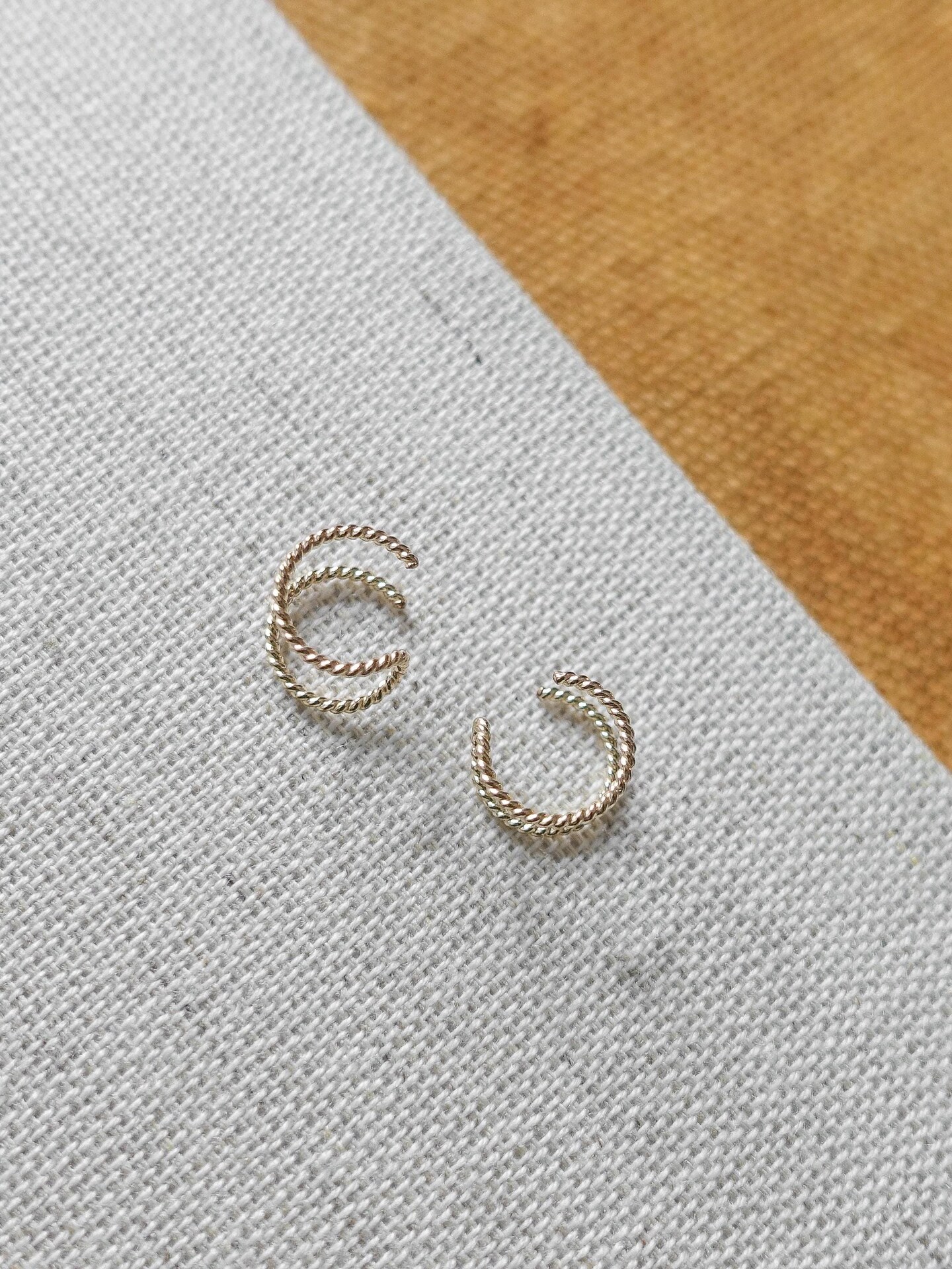 Twist Wire Cuff Helix Earring • Huggie Hoops No Piercing Required 
