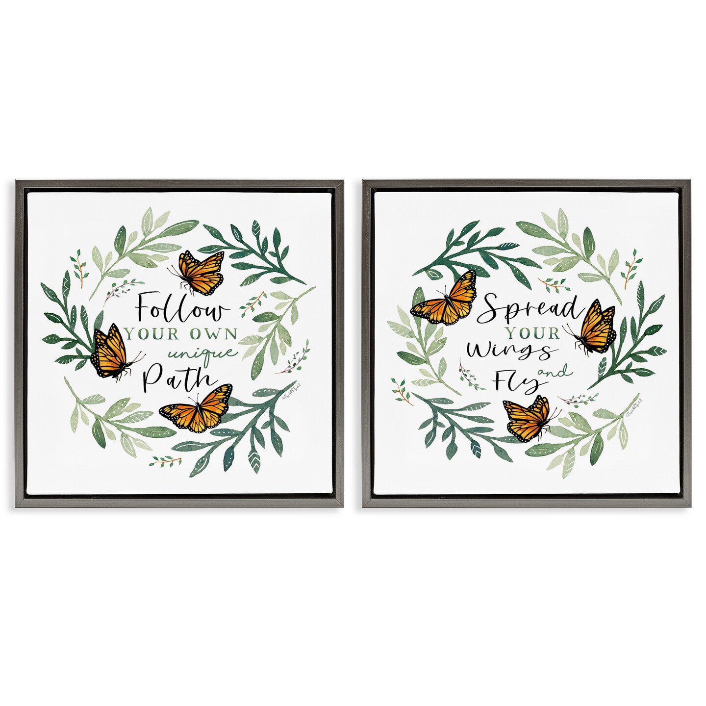 Stupell Industries Spread Your Wings and Follow Path 2pc Floating Frame Set, design by Elizabeth Tyndall