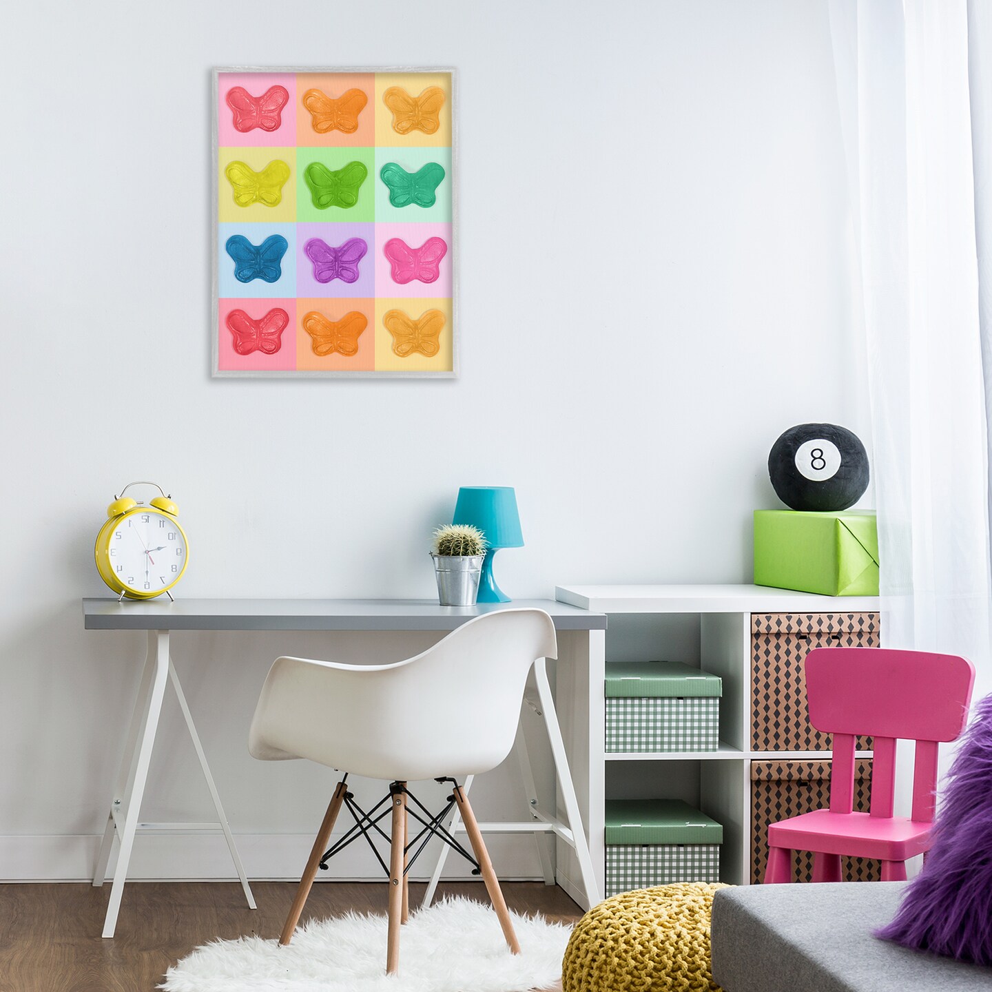 Stupell Industries Candy Butterfly Rainbow Framed Giclee, design by LISH Creative