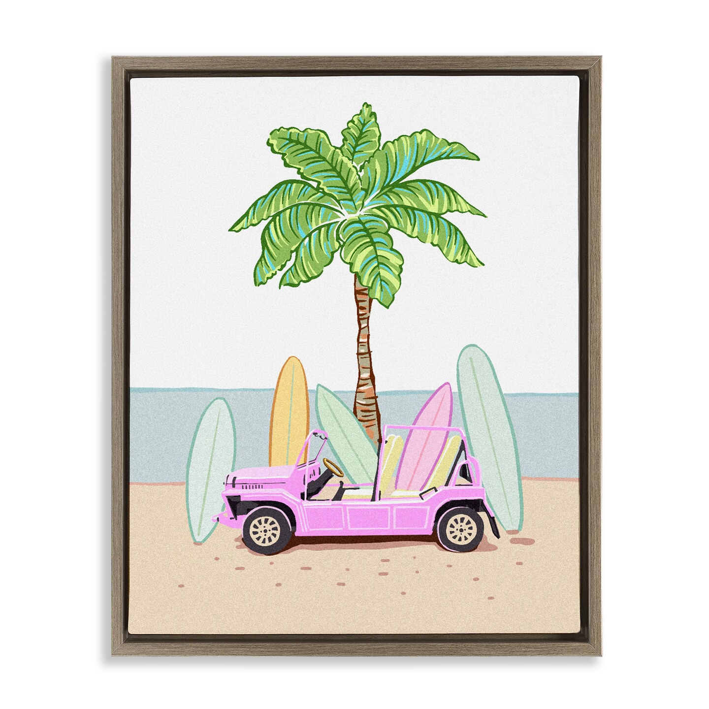 Stupell Industries Surfboard Filled Car Floating Frame, design by Ziwei Li