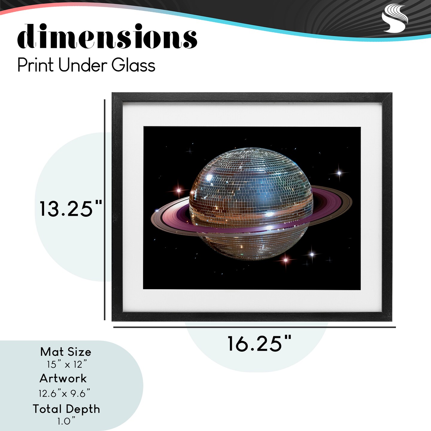 Stupell Industries Purple Disco Ball Planet Framed Print Under Glass, design by Decent Exposures