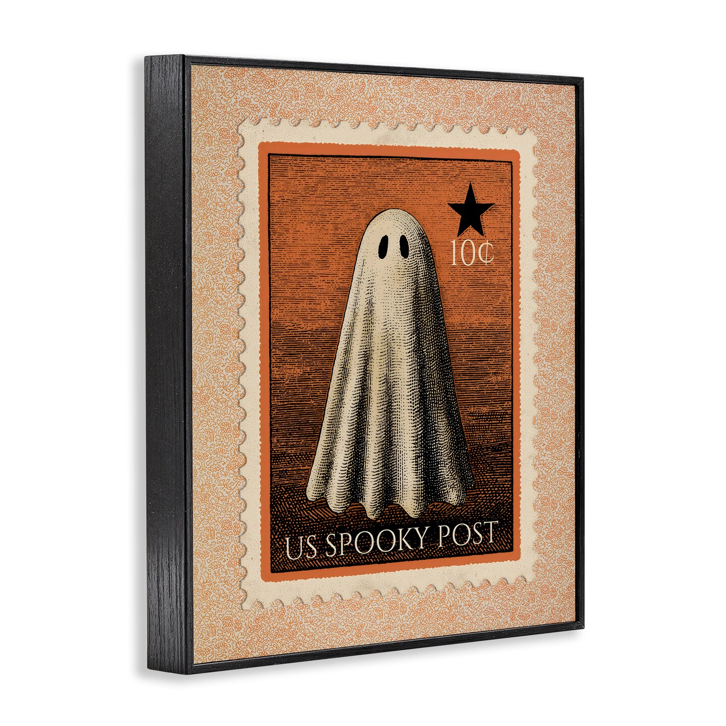 Stupell Industries Vintage Ghost Stamp Framed Giclee, design by Arlington Prints