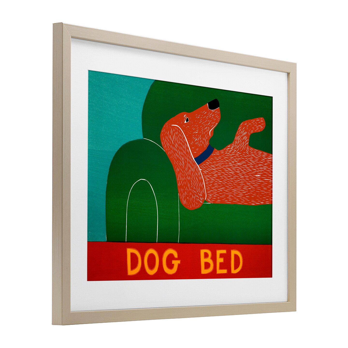 Stupell Industries Dog Bed Couch Framed Print Under Glass, design by Stephen Huneck