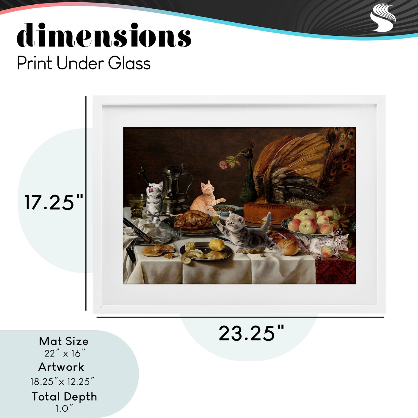 Stupell Industries Kittens on Still Life Feast Framed Print Under Glass, design by Masters Redux
