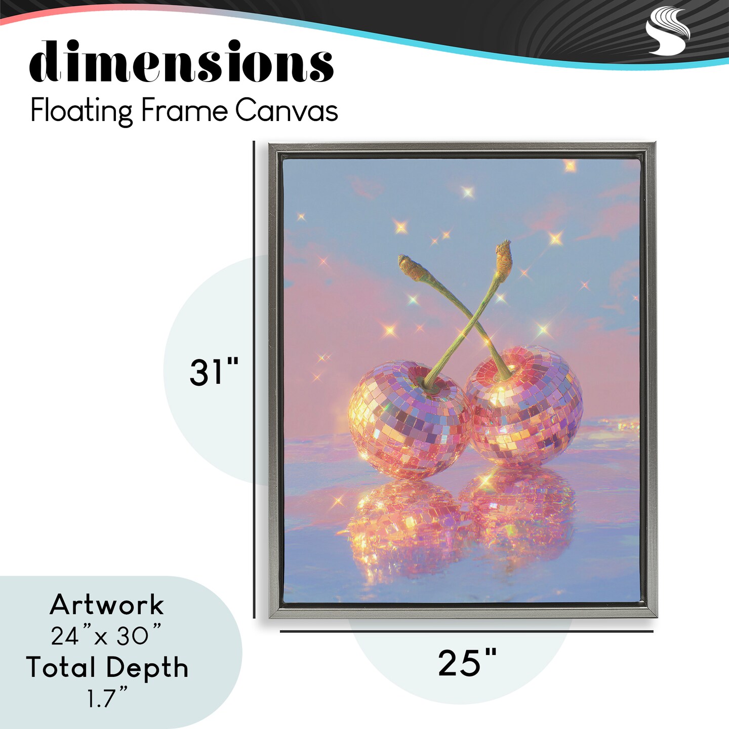 Stupell Industries Disco Cherry Reflection Floating Frame, design by Ziwei Li