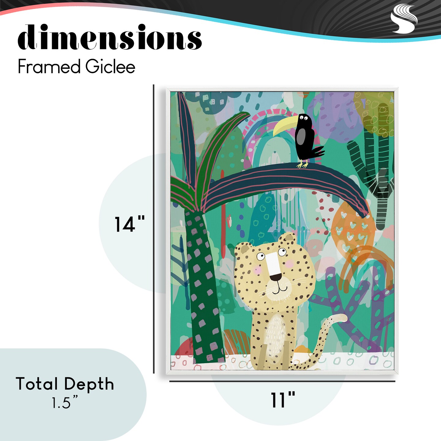 Stupell Industries Jungle Cheetah & Toucan Framed Giclee, design by Carla Daly