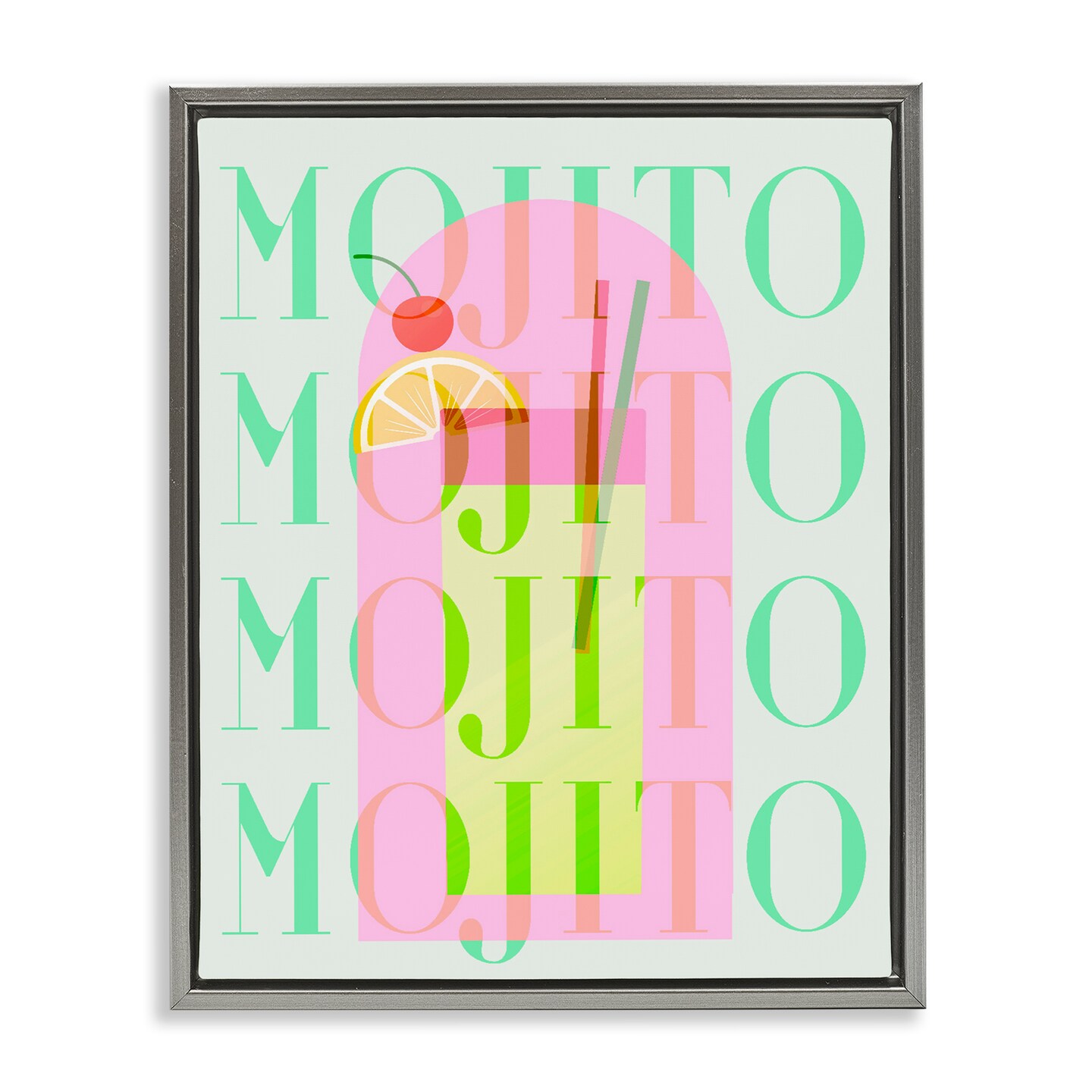 Stupell Industries Retro Pastel Mojito Floating Frame, design by Lil' Rue