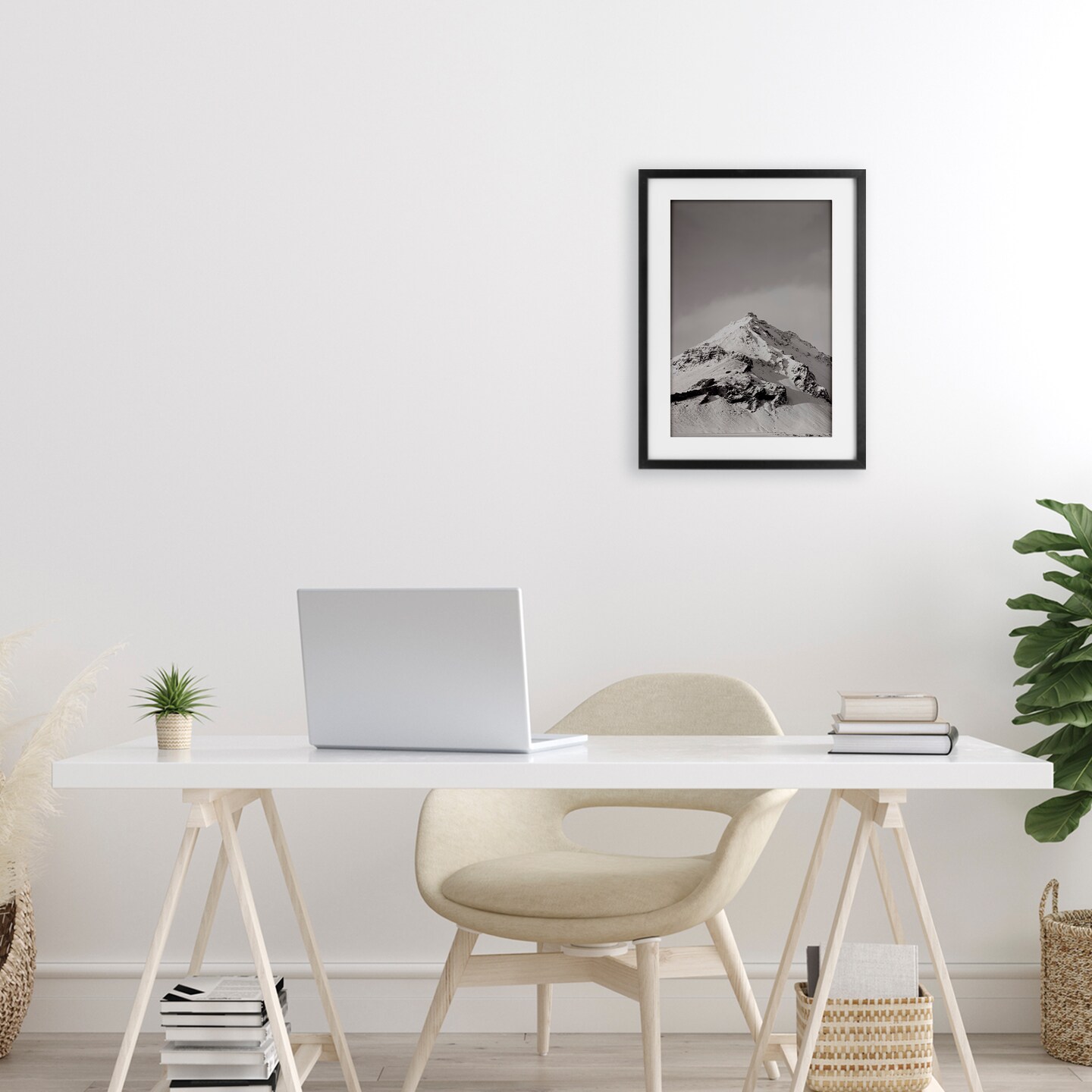 Stupell Industries Icy Mountain Peak Iceland Black Framed Print Under Glass, design by Jade Sharp Photo