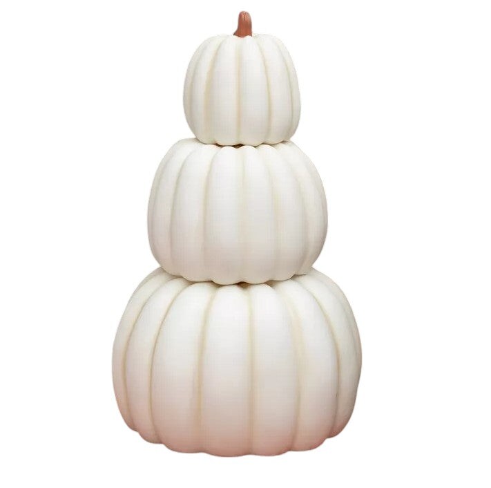 24&#x22; White Stackable Pumpkin Trio D&#xE9;cor &#x2013; Nestable Fall Pumpkin Display