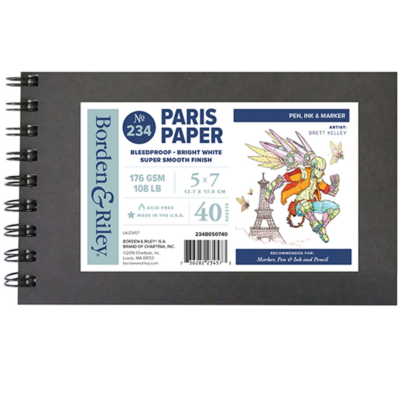 Papier Boris Borden & Riley 27,9x35,6cm - 50 Feuilles Pour Marqueurs, Graphite Et Pastels