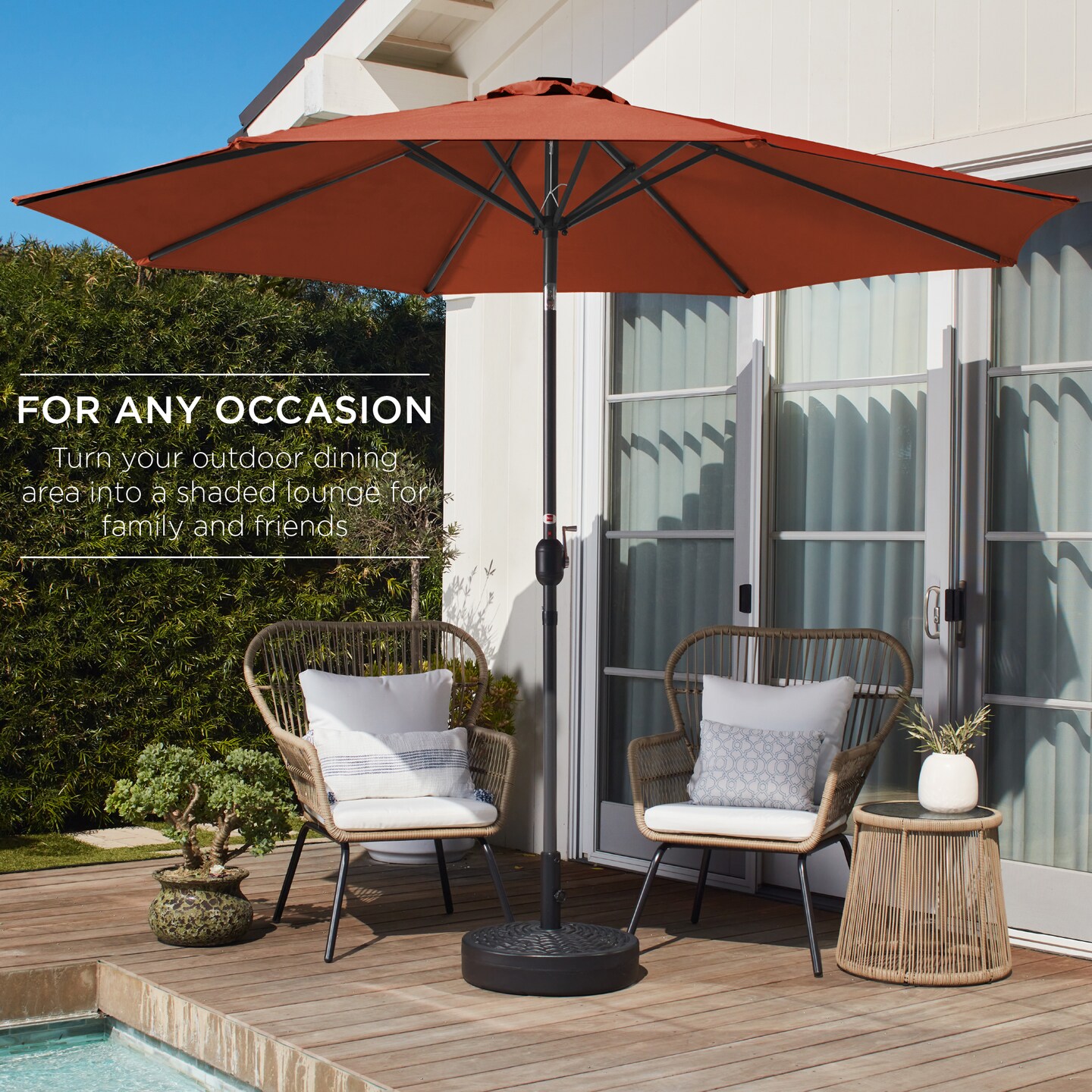 Best Choice Products 10ft Outdoor Steel Market Patio Umbrella w/ Crank, Tilt Push Button, 6 Ribs