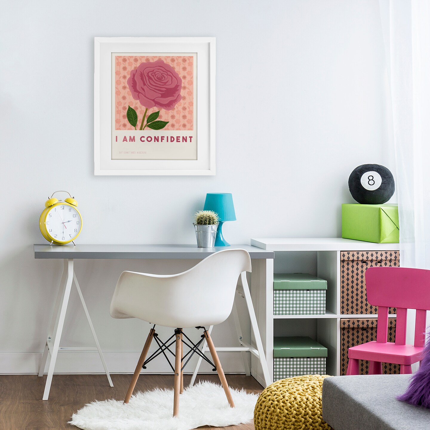 Stupell Industries Rose I Am Confident Affirmation Framed Print Under Glass, design by Courtney Haley