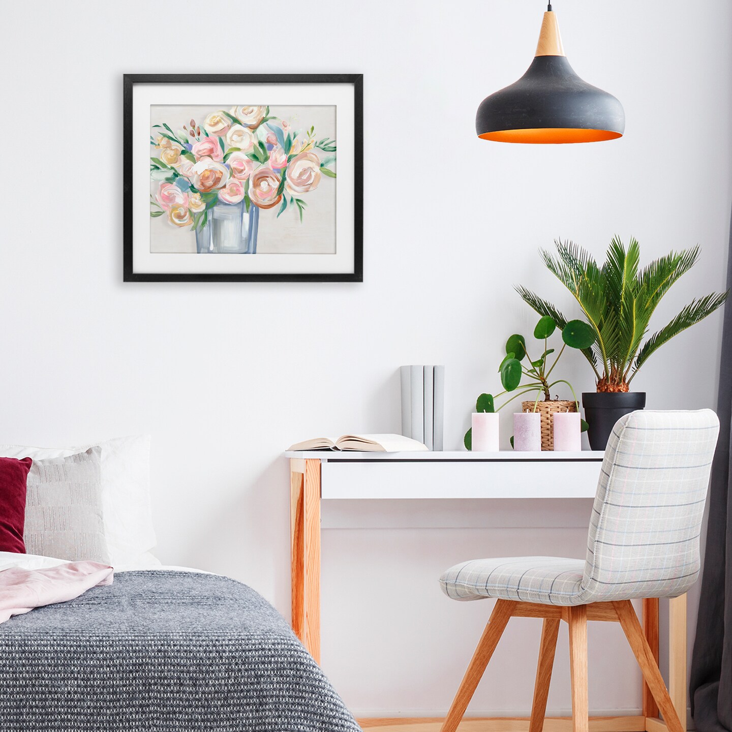 Stupell Industries Blissful Blooms in Vase Framed Print Under Glass, design by Hannah Dawson