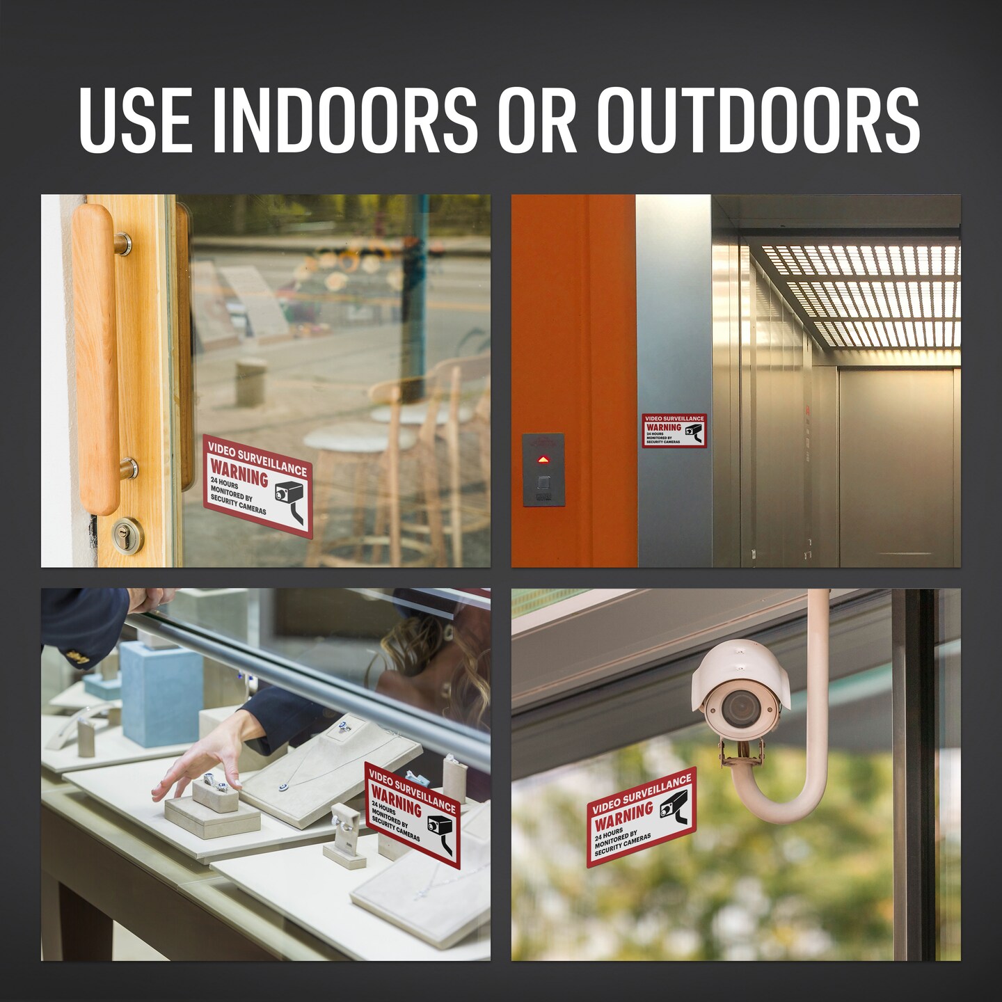 Avery 24 Hour Video Surveillance Warning Labels, Waterproof, UV Resistant, Preprinted, 2" X 4", 20 Labels