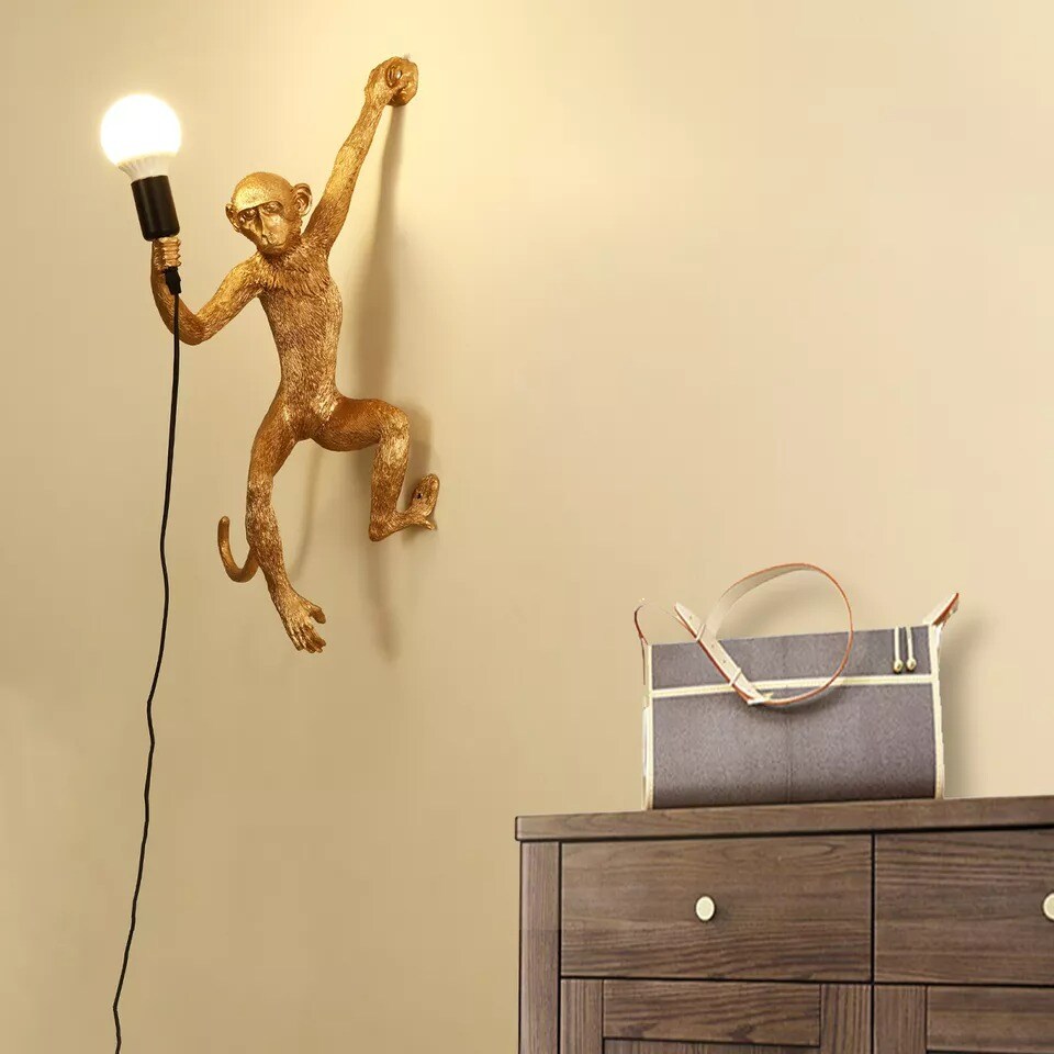 Modern Monkey Wall Lamp Nordic Light Retro Resin Light Monkey Wall Light Fixture