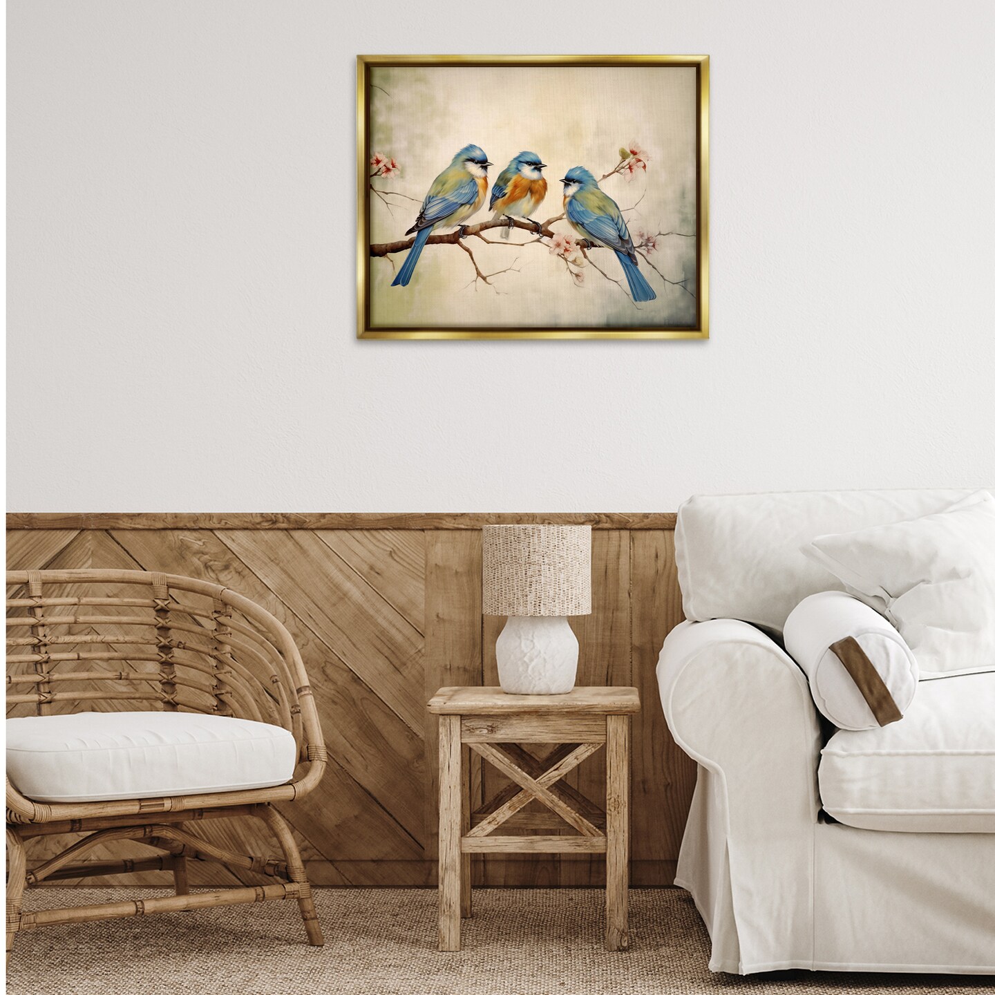 Stupell Industries Bird Trio on Branch Floating Frame Design by Arlington Prints