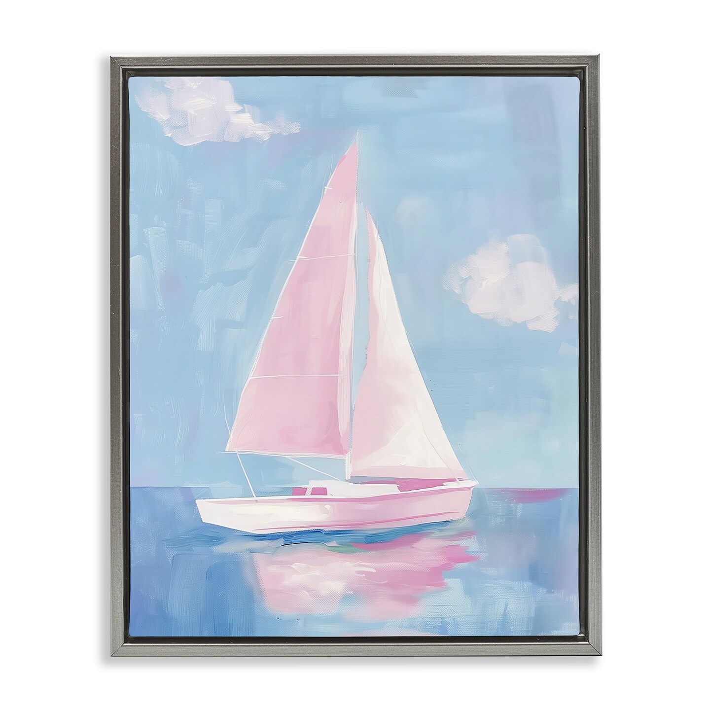 Stupell Industries Muted Pink Sailboat Floating Frame Design by Arlington Prints