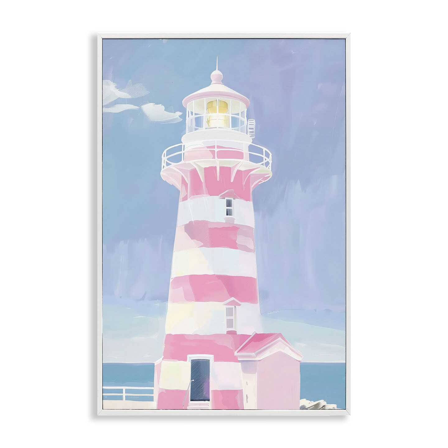 Stupell Industries Muted Coastal Lighthouse Framed Giclee Design by Arlington Prints