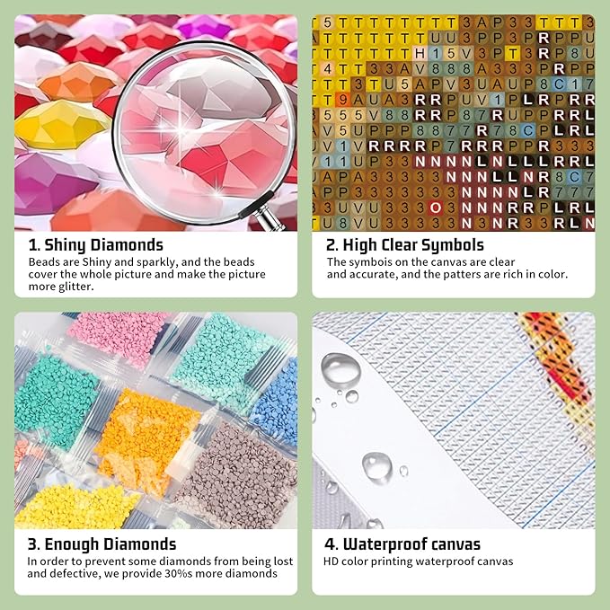 Bee 5D Diamond Painting Kits for Adults - DIY Honeybee Diamond Art for Beginners - Full Drill Round Gem Art Crafts for Home Wall Decor - 12x16 Inch