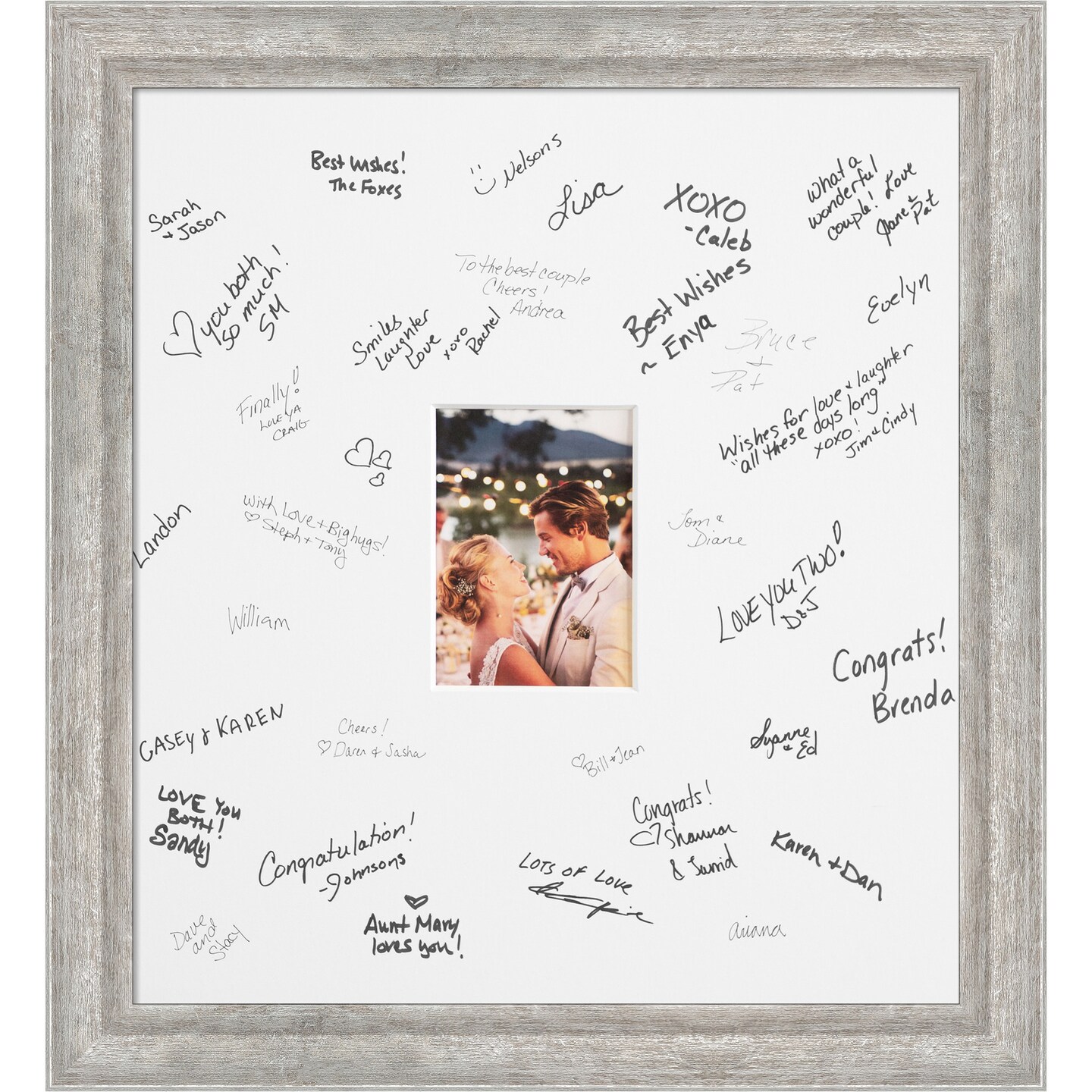 Angled Signature Mat Picture Frame, Photo Frame Wedding Guest Book Alternative, Autograph Picture Mat for Signature Board, Wedding Celebrations Graduations Support Encouragement or Retirement