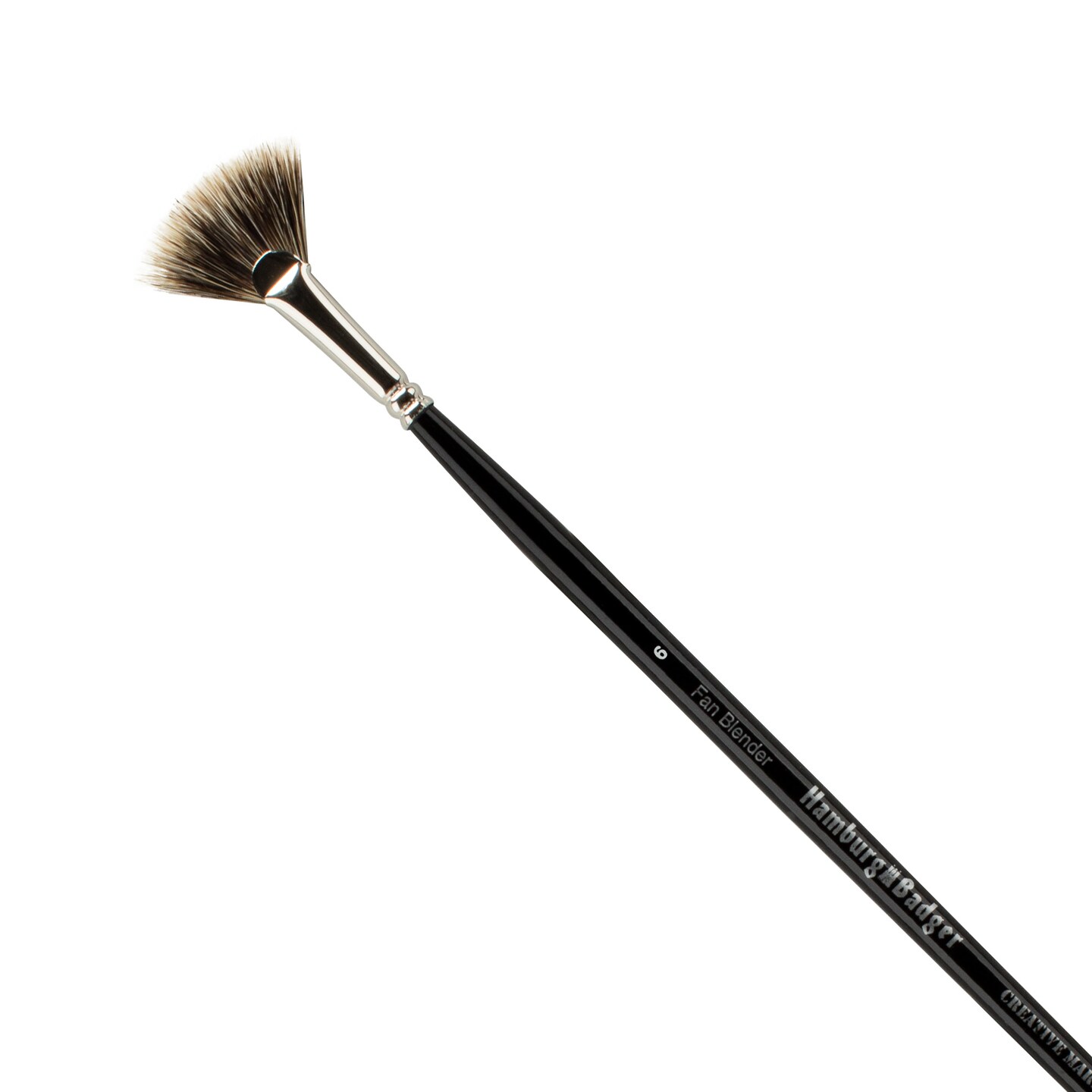 Creative Mark Hamburg Premiere Professional Oil Painting Brushes - Fan #6 Oil Paint Brush - Handmade in Germany, Natural &#x26; Synthetic Hair Blend, Long Triple-Lacquered Birch Handle