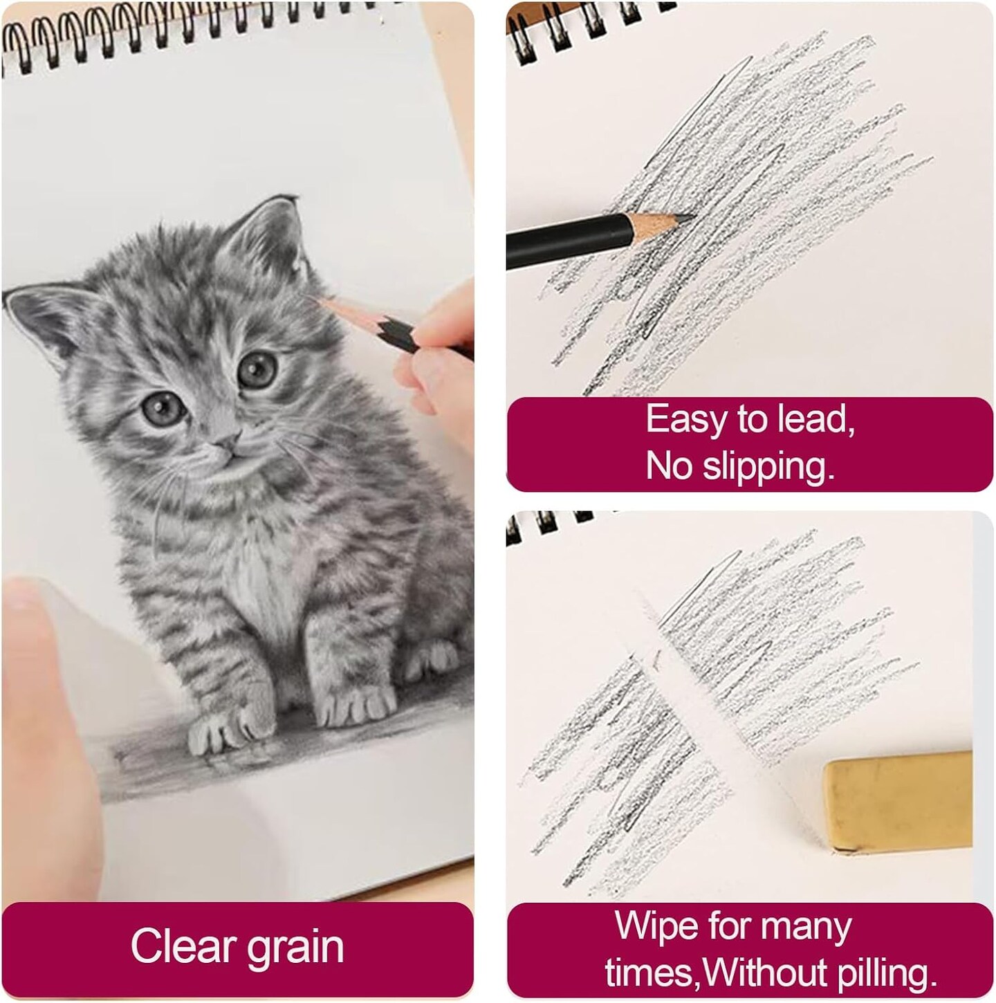 9x12 Inch Spiral Bound Sketchbook 110Page 68lb/100gsm AcidFree Paper for Drawing Painting Writing Mixed Media Art Supplies(1 Pack)
