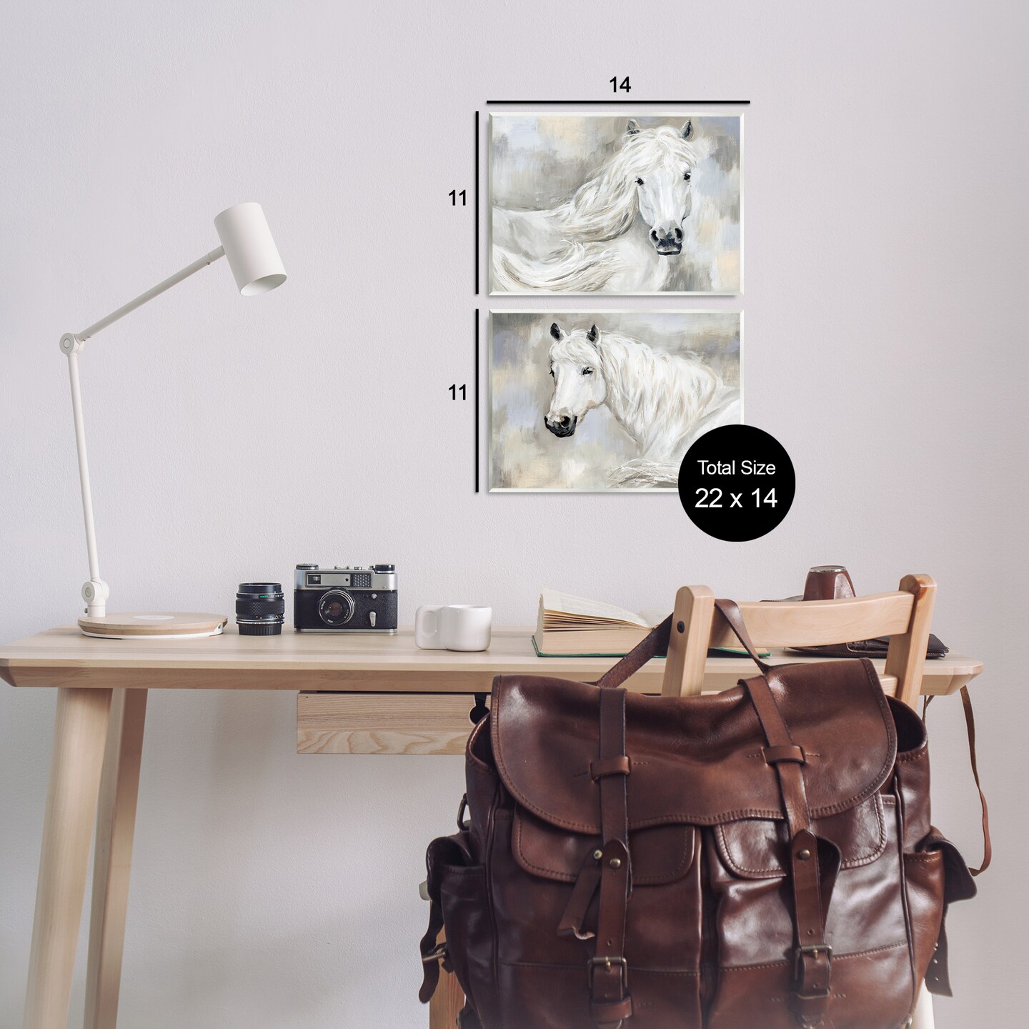 Stupell Industries Charming White Horses 2pc Wall Plaque Art Set Design by Victoria Barnes