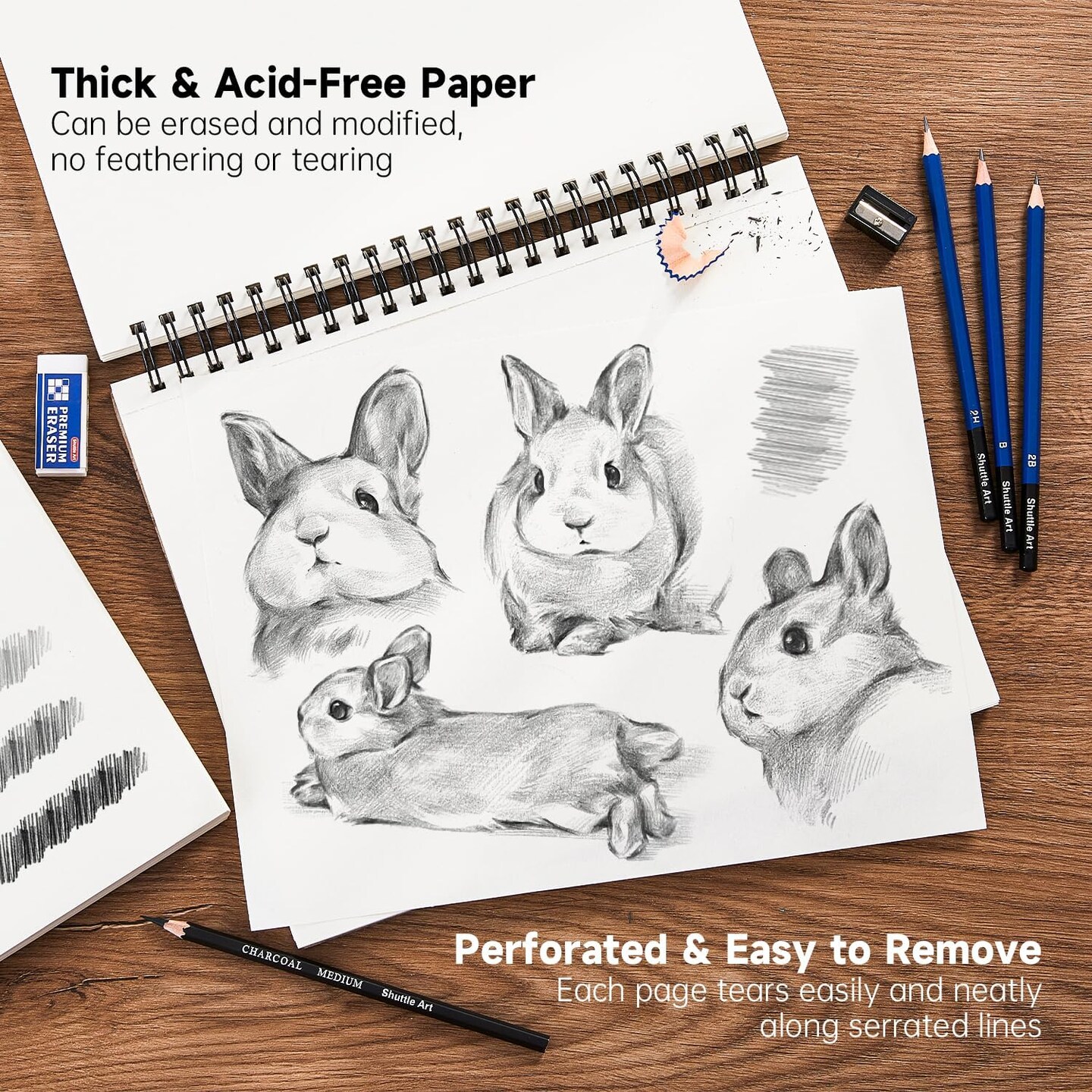 2-Pack 9x12” Sketchbooks – 110 Sheets Each, 68lb/100gsm Acid-Free Mixed Media Paper