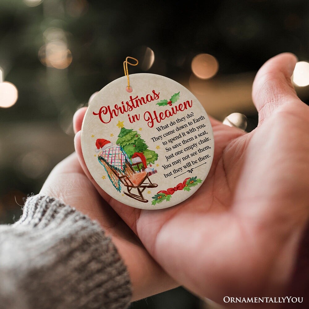 Christmas in Heaven Memorial Ornament, Gentle Reminder of Loved Ones for Holiday Decor