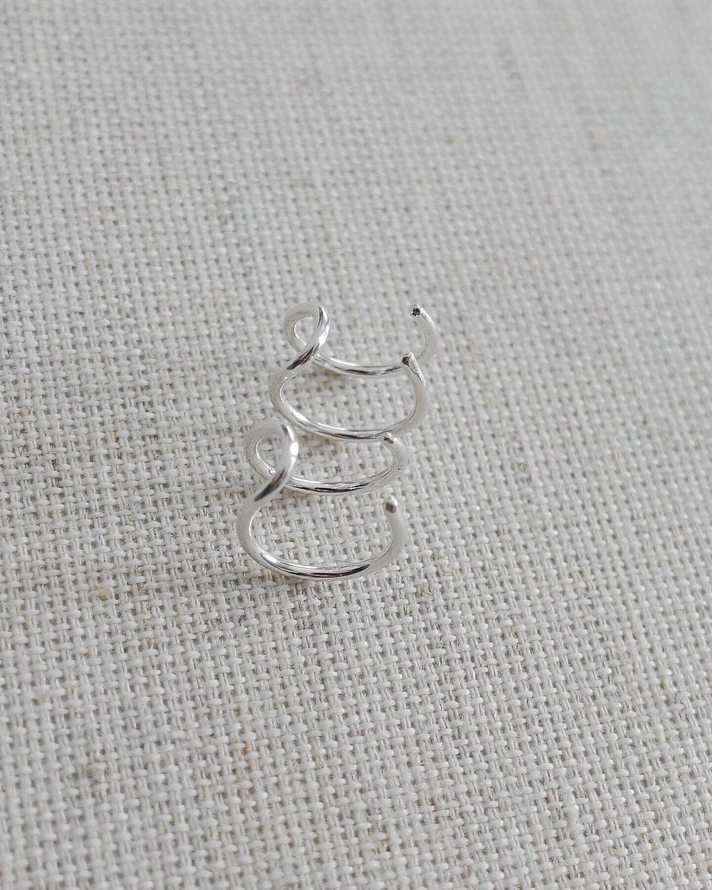 Twist Wire Cuff Helix Earring • Huggie Hoops No Piercing Required 